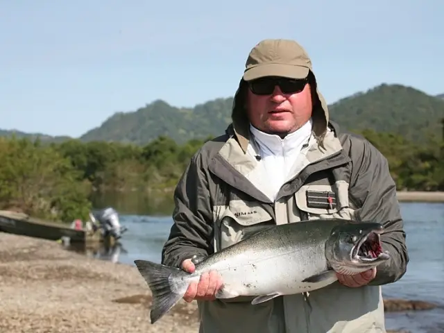 River fishing for salmon